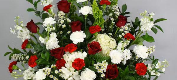 Radebaugh Florist Sympathy and Funeral Floral Products Baltimore Funeral Flowers Standing Sprays, Wreaths, Casket Flowers, Fireside Baskets